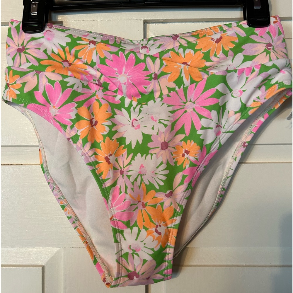NWT Ninety-Nine° retro floral print swim bottoms size medium